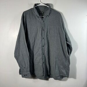Mens Line Of Trade Cotton Flannel Tweed Look Shirt Blue Gray 3XL Cotton